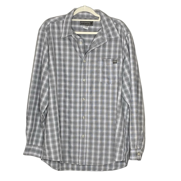 Billabong Gray Gingham Plaid Long Sleeve Button Down Casual Shirt XL - Picture 11 of 11
